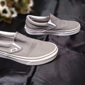 gray slip on vans